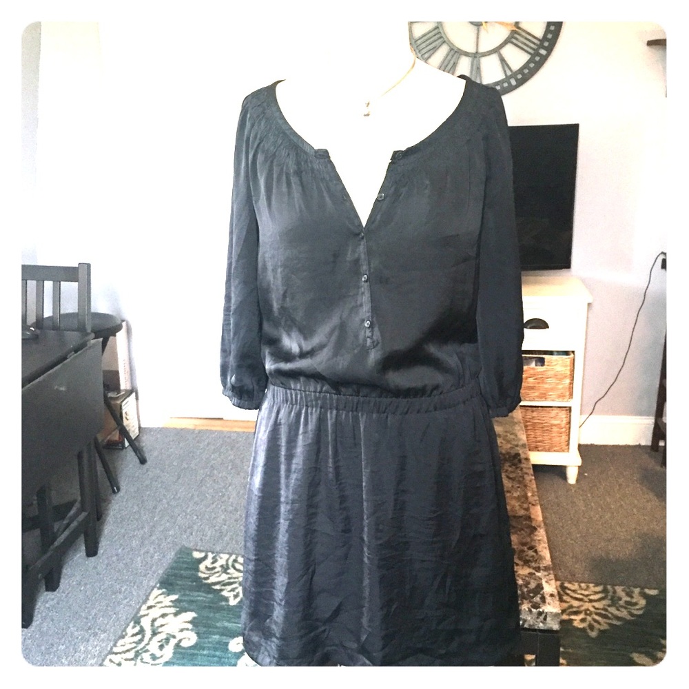 Old Navy Button Down Drop Waist Silky Dress